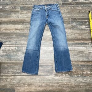 7 For All Mankind button-fly jeans.